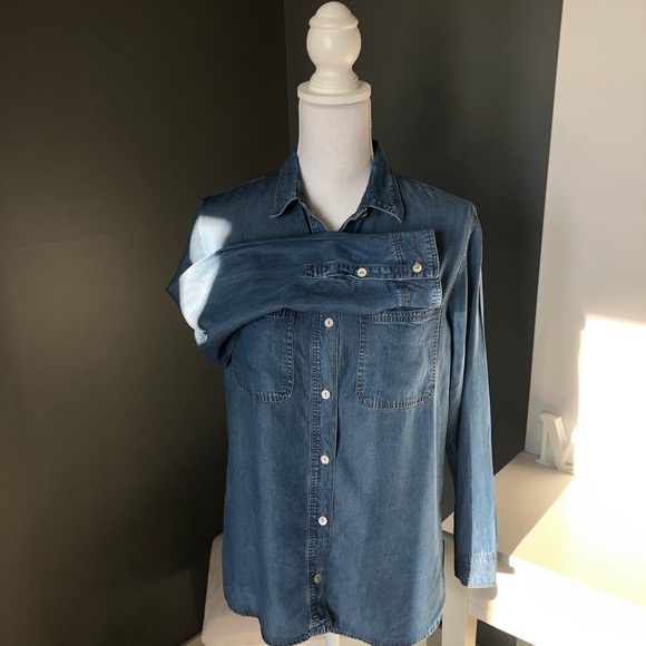 Blue Chambray Button Up Long Sleeve - Picture 2 of 7